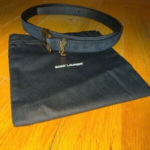 Saint Laurent Thin Cassandre Belt